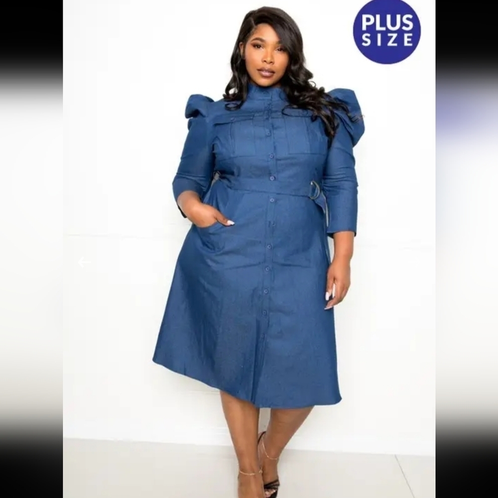 Misty Blue Denim Dress - Picture 9 of 10